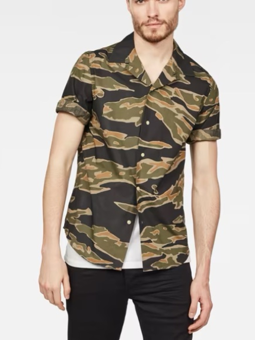 G-Star Men’s Camo Bristum Utility Button Up Clean Service Shirt Size Medium